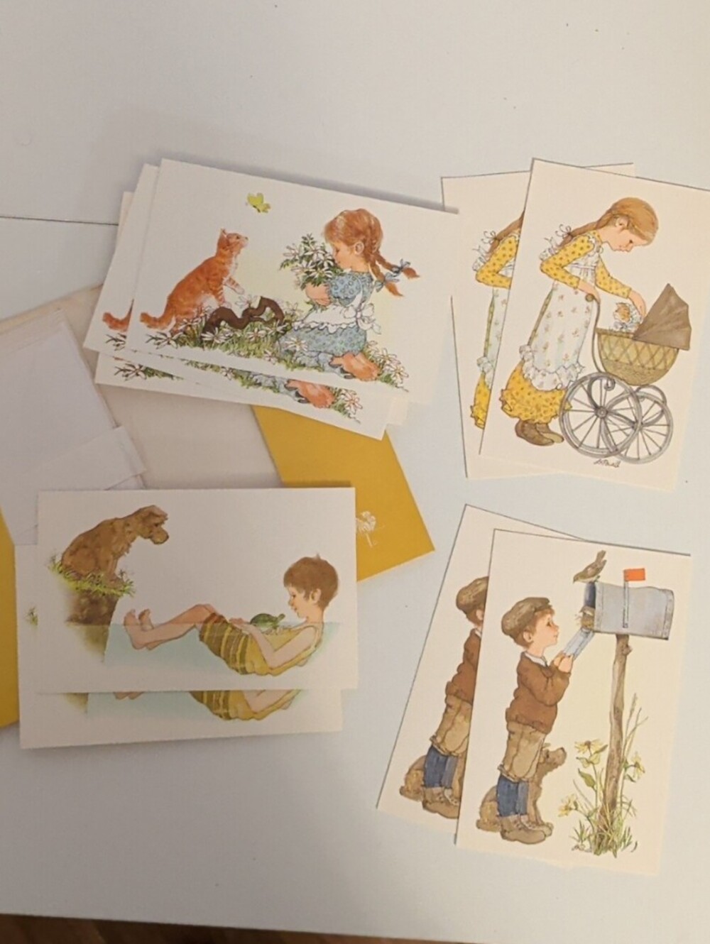 Vintage Illustration Greeting Cards Set Of 9
